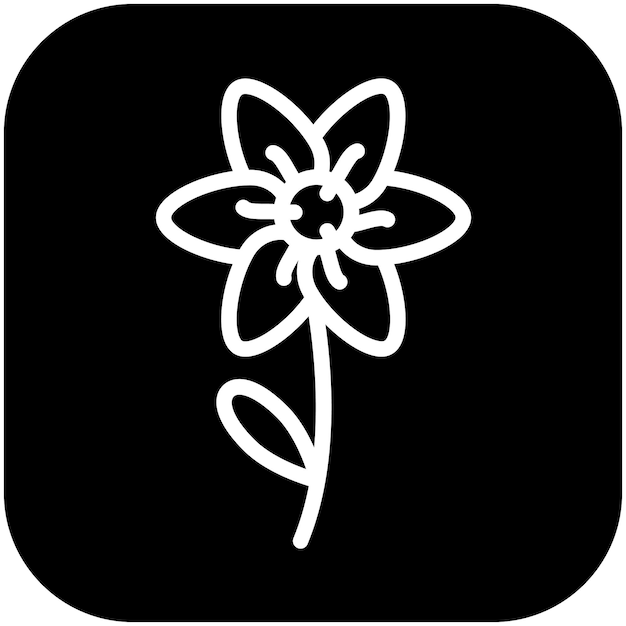 Ilustración del icono vectorial de flores del conjunto de iconos de logros