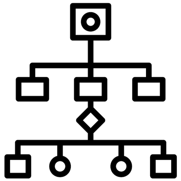 Ilustración del icono vectorial del flujo de trabajo del conjunto de iconos de gestión de proyectos