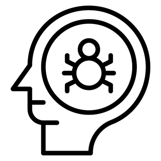 Ilustración del icono vectorial de la fobia del conjunto de iconos de salud mental