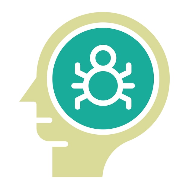 Ilustración del icono vectorial de la fobia del conjunto de iconos de salud mental