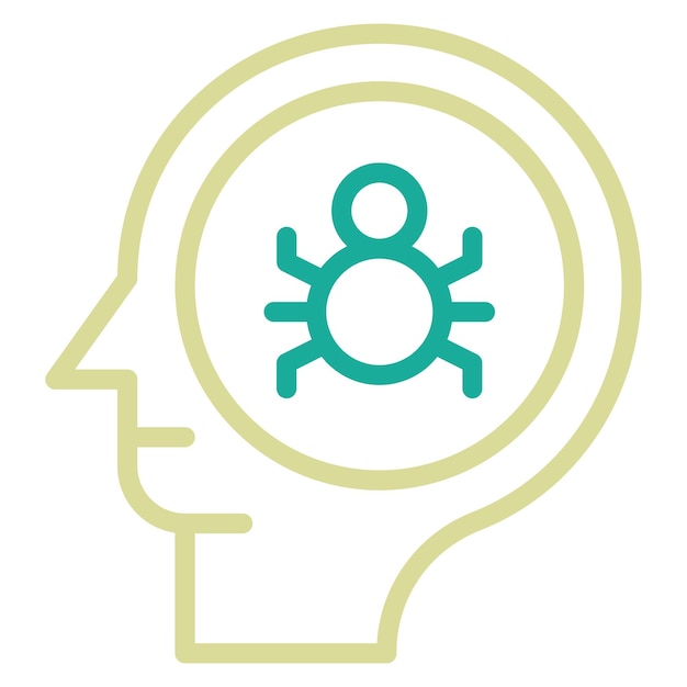 Ilustración del icono vectorial de la fobia del conjunto de iconos de salud mental