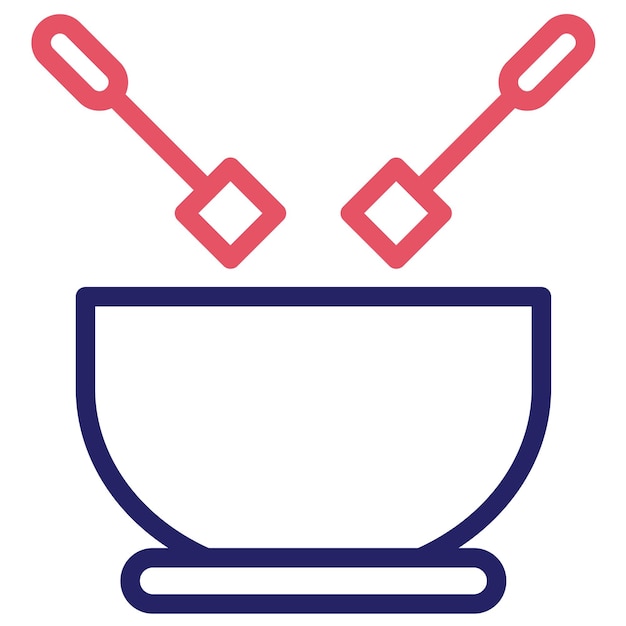 Vector ilustración del icono vectorial de fondue del conjunto de iconos de dulces y dulces