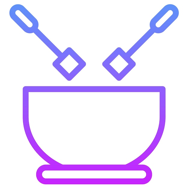 Ilustración del icono vectorial de fondue del conjunto de iconos de dulces y dulces