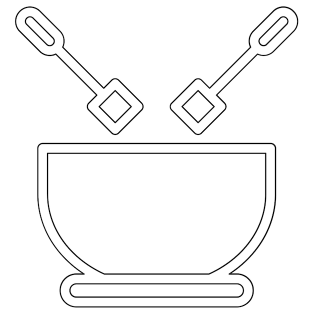 Ilustración del icono vectorial de fondue del conjunto de iconos de dulces y dulces