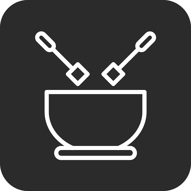 Ilustración del icono vectorial de fondue del conjunto de iconos de dulces y dulces