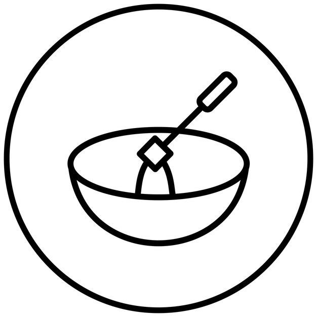 Ilustración del icono vectorial de fondue del conjunto de iconos de World Cuisine