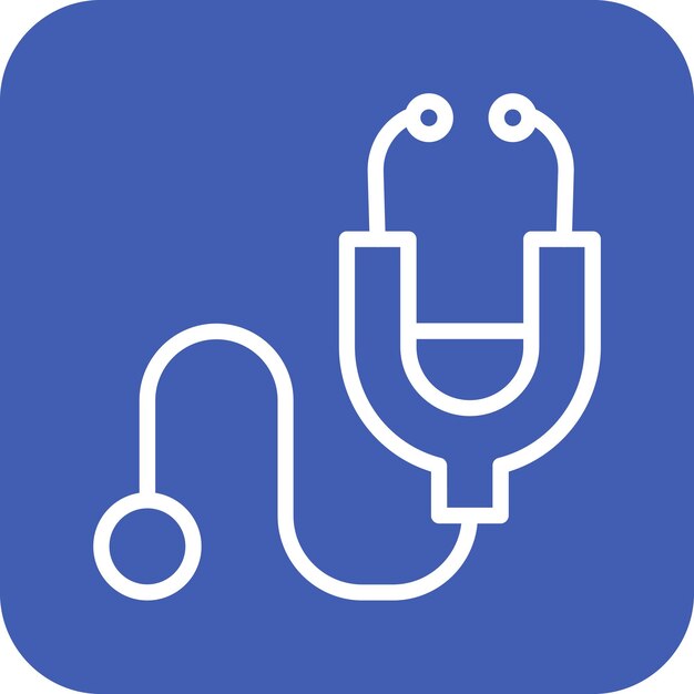 Ilustración del icono vectorial del fonendoscopio del conjunto de iconos de educación