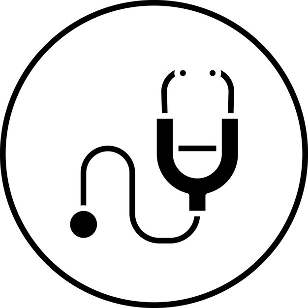 Ilustración del icono vectorial del fonendoscopio del conjunto de iconos de educación
