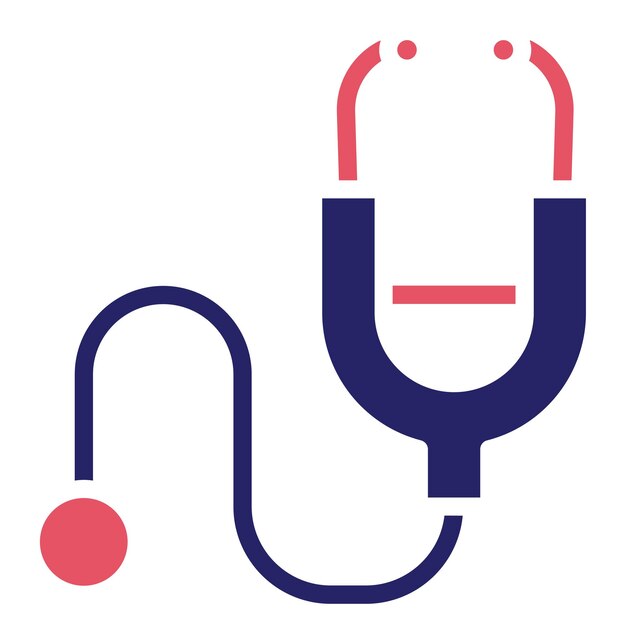 Ilustración del icono vectorial del fonendoscopio del conjunto de iconos de educación