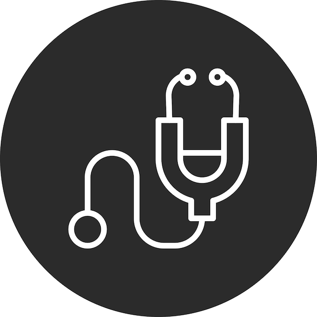 Ilustración del icono vectorial del fonendoscopio del conjunto de iconos de educación