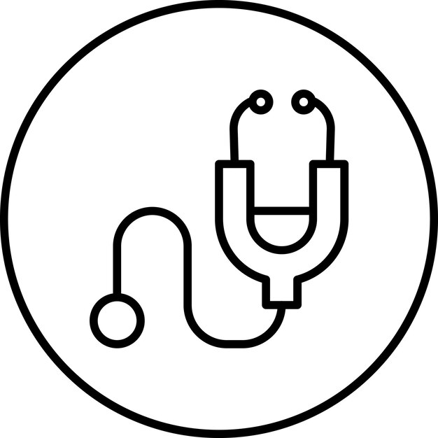 Ilustración del icono vectorial del fonendoscopio del conjunto de iconos de educación