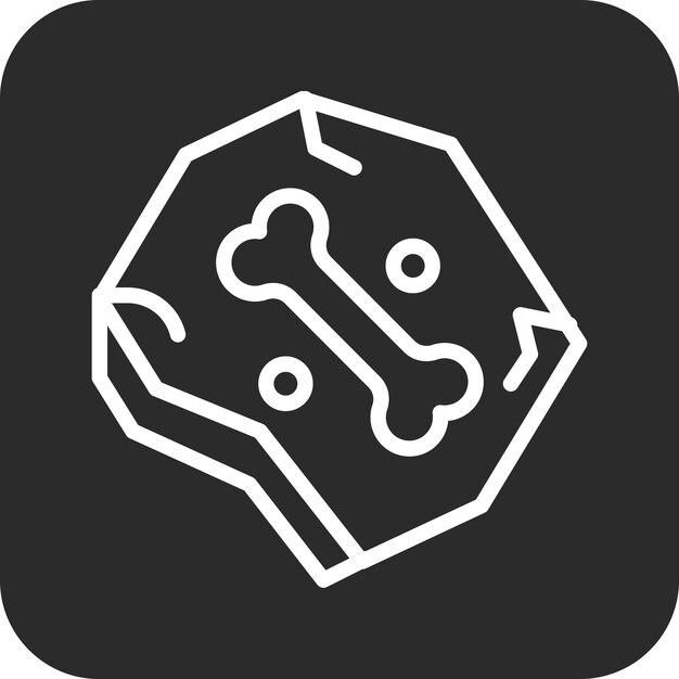 Ilustración del icono vectorial de fósiles del conjunto de iconos de la historia