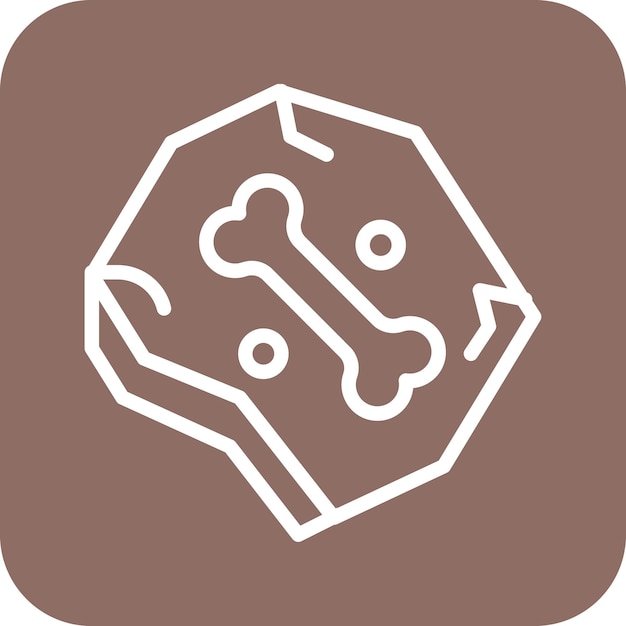 Ilustración del icono vectorial de fósiles del conjunto de iconos de la historia