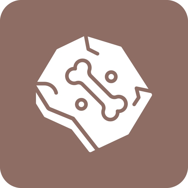 Ilustración del icono vectorial de fósiles del conjunto de iconos de la historia