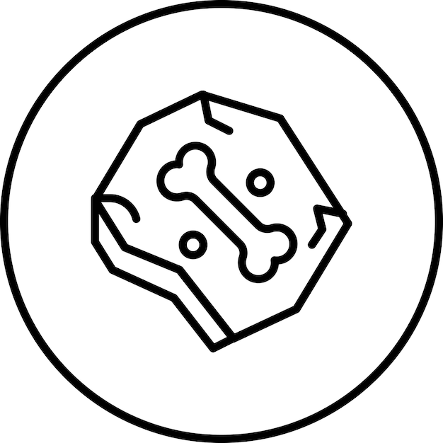 Ilustración del icono vectorial de fósiles del conjunto de iconos de la historia