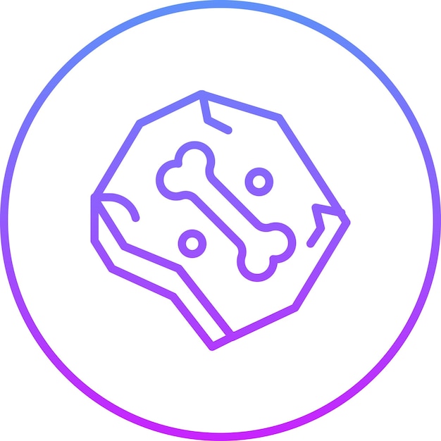 Ilustración del icono vectorial de fósiles del conjunto de iconos de la historia