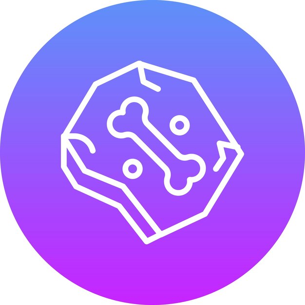 Ilustración del icono vectorial de fósiles del conjunto de iconos de la historia