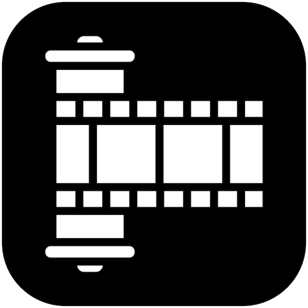 Ilustración del icono vectorial de fotografía de cine del conjunto de iconos de cine