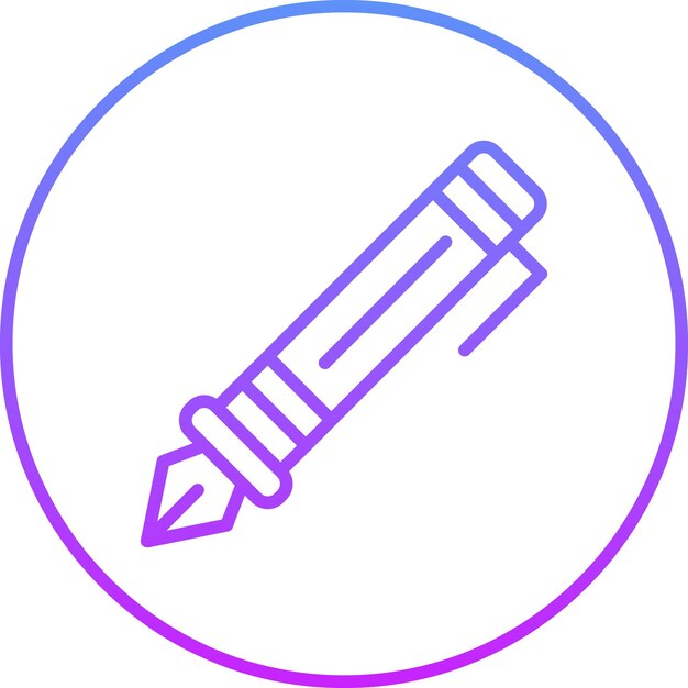 Ilustración del icono vectorial de Fountain Pen del conjunto de iconos de la biblioteca
