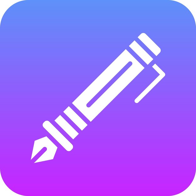 Ilustración del icono vectorial de Fountain Pen del conjunto de iconos de la biblioteca