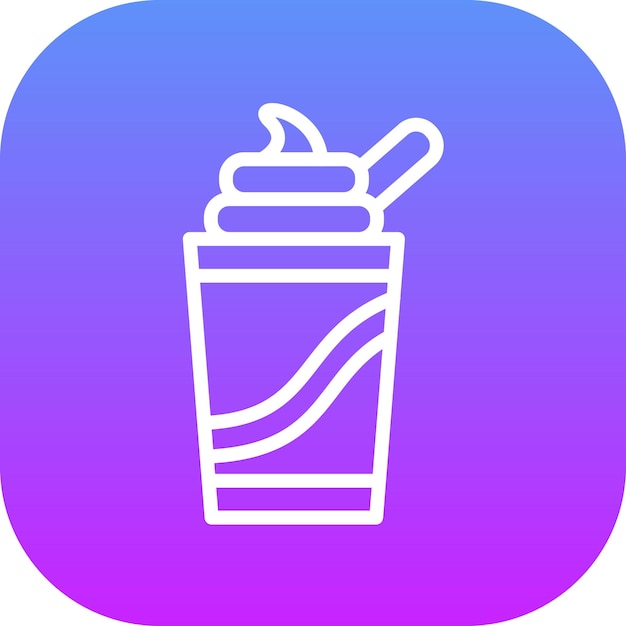 Ilustración del icono vectorial de Frappuccino del conjunto de iconos de Coffee Shop