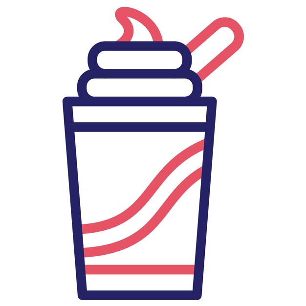 Ilustración del icono vectorial de Frappuccino del conjunto de iconos de Coffee Shop