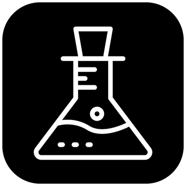 Ilustración del icono vectorial del frasco del conjunto de iconos del laboratorio