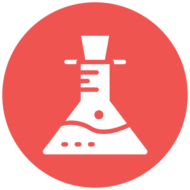 Ilustración del icono vectorial del frasco del conjunto de iconos del laboratorio