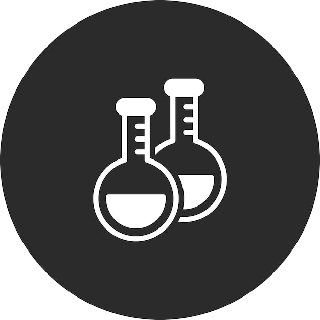 Ilustración del icono vectorial de frascos del conjunto de iconos de química