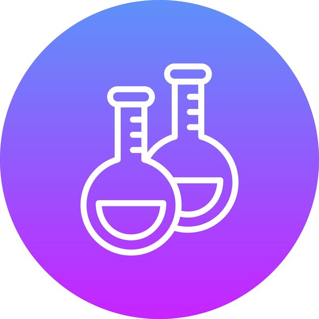 Ilustración del icono vectorial de frascos del conjunto de iconos de química