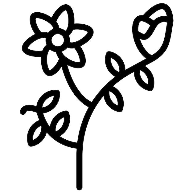 Ilustración del icono vectorial de Freesia del conjunto de iconos de flores