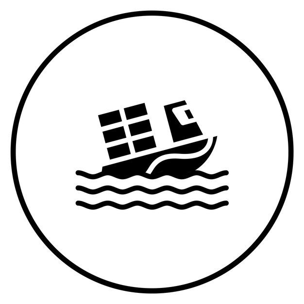 Ilustración del icono vectorial del fregadero del barco del conjunto de iconos de desastres naturales