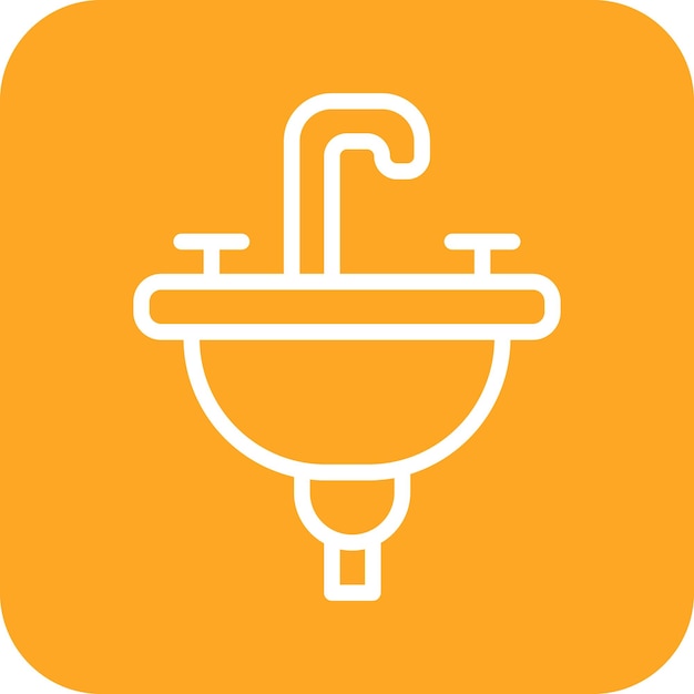 Ilustración del icono vectorial del fregadero del conjunto de iconos de cuidado dental