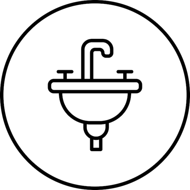 Ilustración del icono vectorial del fregadero del conjunto de iconos de cuidado dental