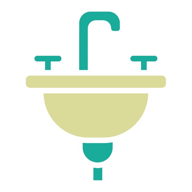 Ilustración del icono vectorial del fregadero del conjunto de iconos de cuidado dental