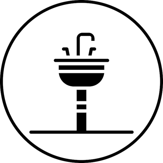 Ilustración del icono vectorial del fregadero del conjunto de iconos de la rutina de higiene