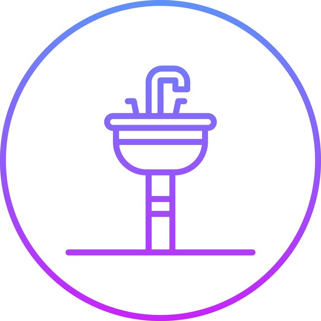 Ilustración del icono vectorial del fregadero del conjunto de iconos de la rutina de higiene