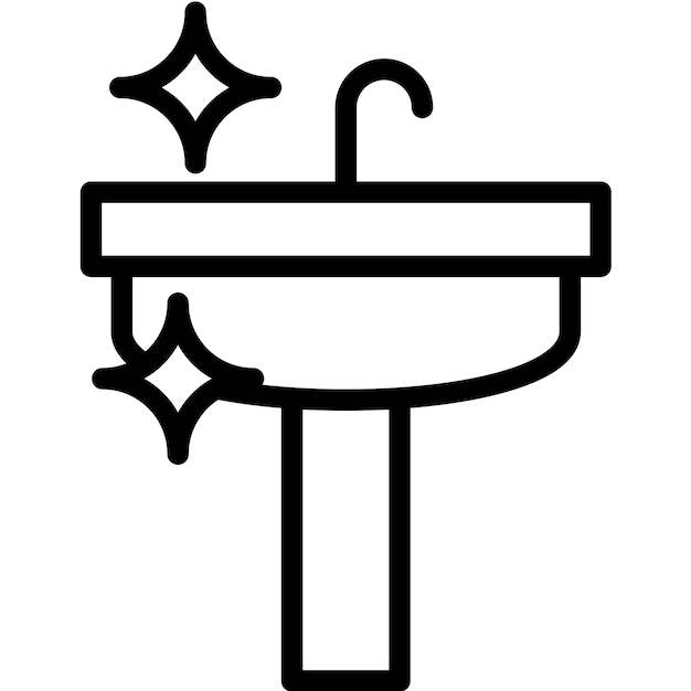 Ilustración del icono vectorial del fregadero de limpieza del conjunto de íconos de limpia y limpieza