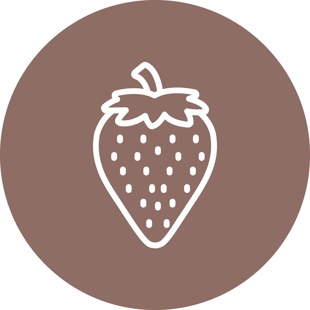 Ilustración del icono vectorial de fresa del conjunto de iconos de frutas y verduras