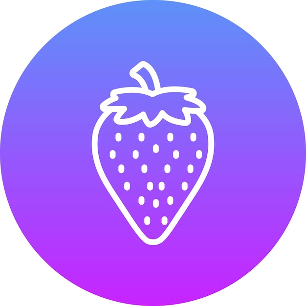 Ilustración del icono vectorial de fresa del conjunto de iconos de frutas y verduras