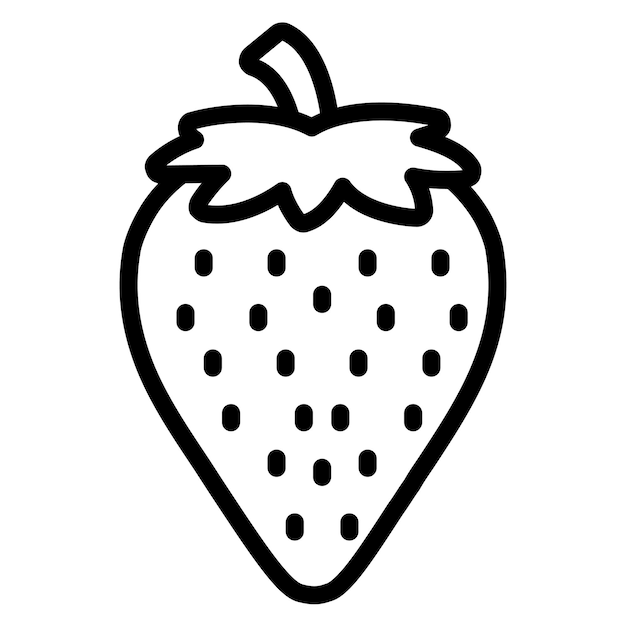 Ilustración del icono vectorial de fresa del conjunto de iconos de frutas y verduras
