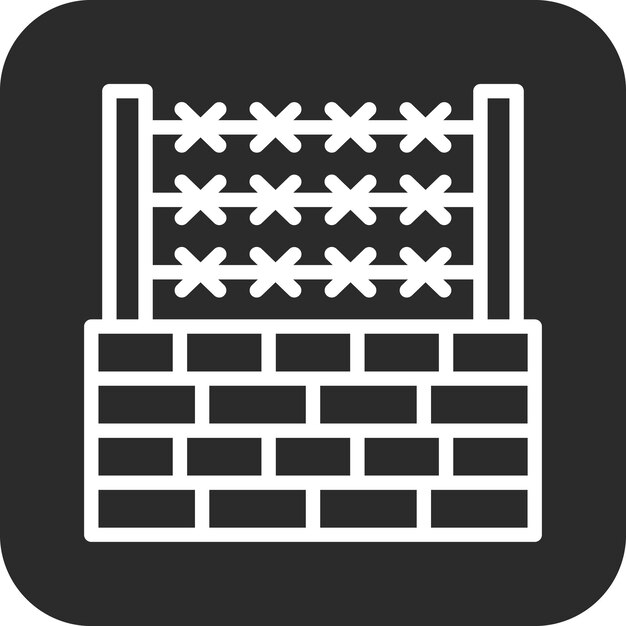 Ilustración del icono vectorial de la frontera del conjunto de iconos de Inmigración
