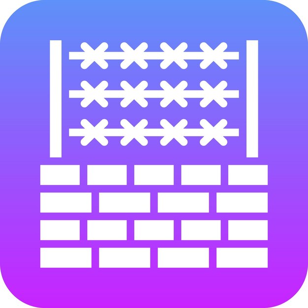 Ilustración del icono vectorial de la frontera del conjunto de iconos de Inmigración