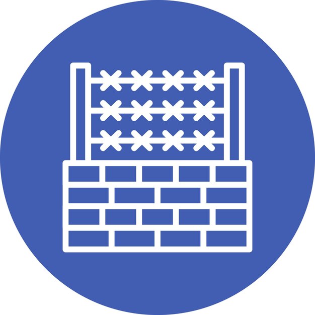 Ilustración del icono vectorial de la frontera del conjunto de iconos de Inmigración