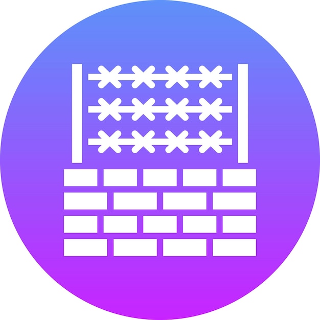 Ilustración del icono vectorial de la frontera del conjunto de iconos de Inmigración