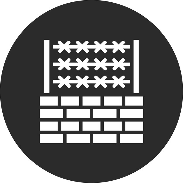 Ilustración del icono vectorial de la frontera del conjunto de iconos de Inmigración