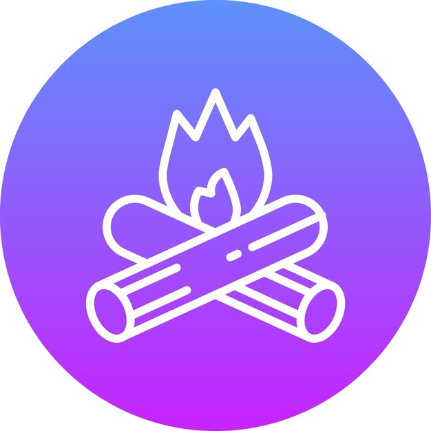 Ilustración del icono vectorial de fuego de campamento del conjunto de iconos de entretenimiento