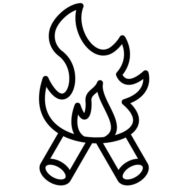 Ilustración del icono vectorial de fuego del conjunto de iconos estacionales