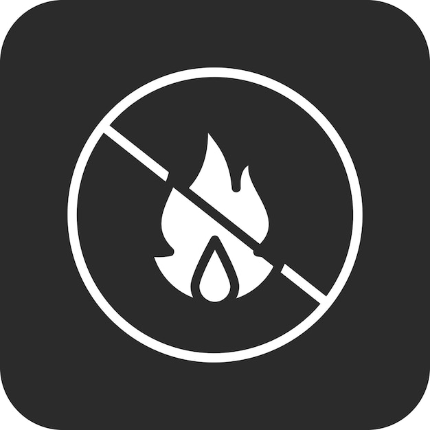 Ilustración del icono vectorial de fuego del conjunto de iconos de la industria de la gasolina