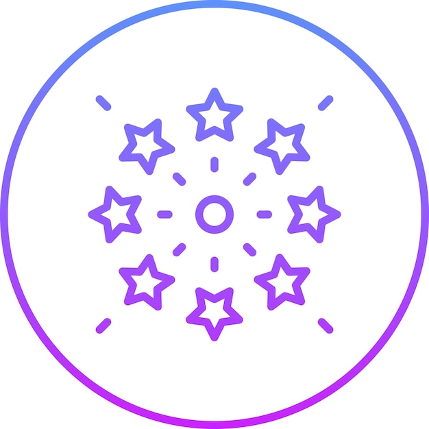 Ilustración de icono vectorial de fuegos artificiales del conjunto de iconos del Año Nuevo